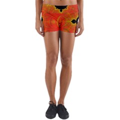 Fractal Mandelbrot Set Pattern Art Yoga Shorts by Ravend