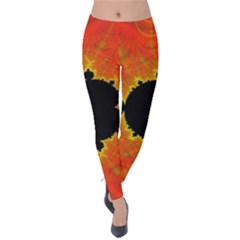 Fractal Mandelbrot Set Pattern Art Velvet Leggings by Ravend