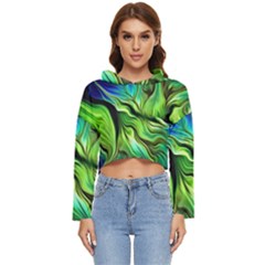 Fractal Art Pattern Abstract Women s Lightweight Cropped Hoodie by Ravend
