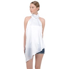 Flower Pattern T- Shirt Elegant Flower Pattern Outline T- Shirt Halter Asymmetric Satin Top by maxcute