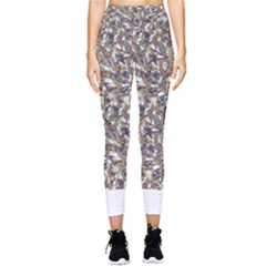Nature Pattern T- Shirt Minimalist Leaf Line Art Illustration As A Seamless Surface Pattern Design ( Pocket Leggings  by maxcute