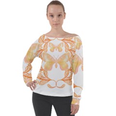 Ornate T- Shirt Butterfly Zentangles T- Shirt Off Shoulder Long Sleeve Velour Top by maxcute