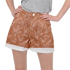 Pattern T- Shirtfloral Leaves Grid Pattern 1 T- Shirt Ripstop Shorts by maxcute
