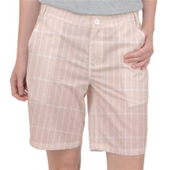 Rectangular Seamless Pattern T- Shirt Rectangular Grid Pattern - Pale Pink T- Shirt Pocket Shorts by maxcute