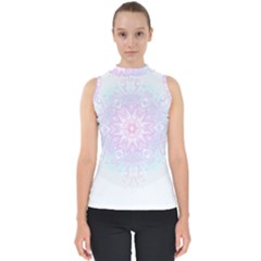 Symmetry T- Shirt Pastel Eye See You T- Shirt Mock Neck Shell Top by maxcute