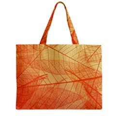 Orange Leaves Colorful Transparent Texture Of Natural Background Zipper Mini Tote Bag by Jancukart