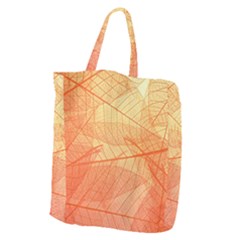 Orange Leaves Colorful Transparent Texture Of Natural Background Giant Grocery Tote by Jancukart