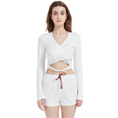 Undulating T- Shirt Undulation T- Shirt Velvet Wrap Crop Top And Shorts Set by maxcute