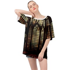 Stained Glass Window Gothic Haunted Eerie Oversized Chiffon Top by Jancukart