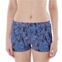 Blue Abstract Texture Print Boyleg Bikini Wrap Bottoms View1