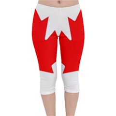 Canada Flag Canadian Flag View Velvet Capri Leggings  by Ravend