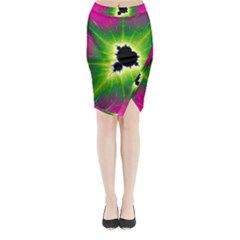 Fractal Art Math Abstract Artwork Pink Magenta Midi Wrap Pencil Skirt by Ravend