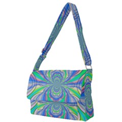 Fractal Geometry Mathematics Gradient Ovals Math Full Print Messenger Bag (l) by Ravend
