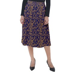 Spiral Pattern Texture Fractal Circle Geometry Classic Velour Midi Skirt  by Ravend