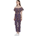 Spiral Pattern Texture Fractal Circle Geometry Off Shoulder Ruffle Top Jumpsuit View2