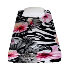 Brilliantly Hued Watercolor Flowers In A Botanical Fitted Sheet (single Size) by GardenOfOphir
