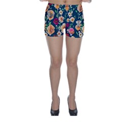 Charming Foliage – Watercolor Flowers Botanical Skinny Shorts by GardenOfOphir