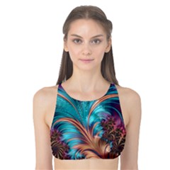 Feather Fractal Artistic Design Conceptual Tank Bikini Top