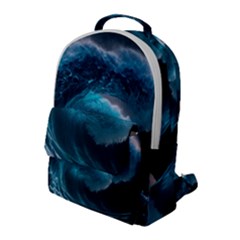 Tsunami Waves Ocean Sea Water Rough Seas 4 Flap Pocket Backpack (large) by Ravend