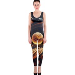Ai Generated Swirl Space Design Fractal Light Abstract One Piece Catsuit by Ravend