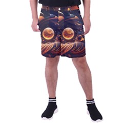 Ai Generated Swirl Space Design Fractal Light Abstract Men s Pocket Shorts by Ravend
