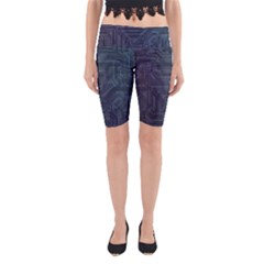 Circuit Board Circuits Mother Board Computer Chip Yoga Cropped Leggings by Ravend