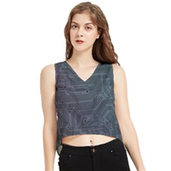 Circuit Board Circuits Mother Board Computer Chip V-neck Cropped Tank Top