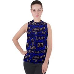 Art Pattern Design Background Graphic Mock Neck Chiffon Sleeveless Top by Ravend