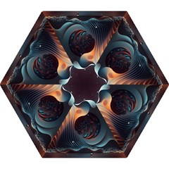 Ai Generated Space Design Fractal Light Motion Mini Folding Umbrellas