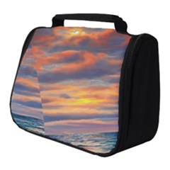 Serene Sunset Over Beach Full Print Travel Pouch (small) by GardenOfOphir