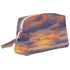 Serene Sunset Over Beach Wristlet Pouch Bag (large) by GardenOfOphir