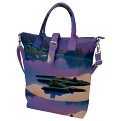Astonishing Lake View Buckle Top Tote Bag by GardenOfOphir