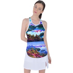 Solemn Soft Pastel Sunset Racer Back Mesh Tank Top by GardenOfOphir