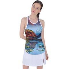 Breathtaking Landscape Scene Racer Back Mesh Tank Top by GardenOfOphir