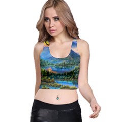 Stunning Sunset By The Lake Racer Back Crop Top