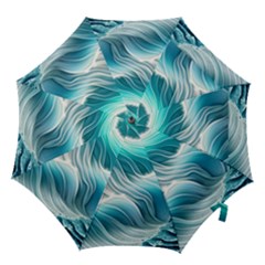 Pastel Blue Ocean Waves Iii Hook Handle Umbrellas (large) by GardenOfOphir