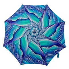 Ocean Waves In Pastel Tones Hook Handle Umbrellas (large) by GardenOfOphir