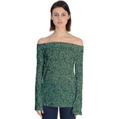 Leafy Elegance Botanical Pattern Off Shoulder Long Sleeve Top by dflcprintsclothing