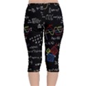Black Background With Text Overlay Mathematics Formula Board Velvet Capri Leggings  View2