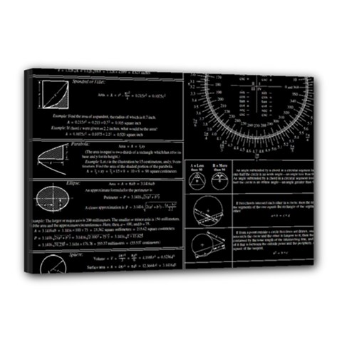 Black Background With Text Overlay Mathematics Trigonometry Canvas 18  X 12  (stretched) by Jancukart