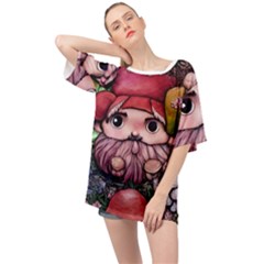 Shroom Glamour Oversized Chiffon Top by GardenOfOphir