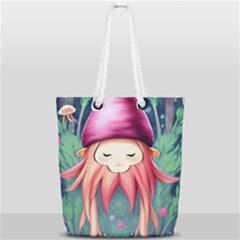 Toadstool Necromancy Mojo Full Print Rope Handle Tote (small) by GardenOfOphir