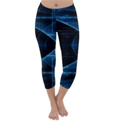 Technology Digital Business Polygon Geometric Capri Winter Leggings  by Ravend