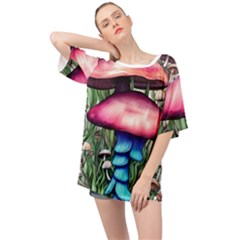 Necromancy Toadstool Oversized Chiffon Top by GardenOfOphir
