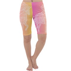 Unicorm Orange And Pink Cropped Leggings  by lifestyleshopee