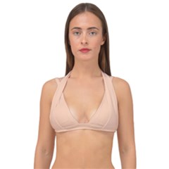 Soft Apricot Orange	 - 	double Strap Halter Bikini Top by ColorfulSwimWear