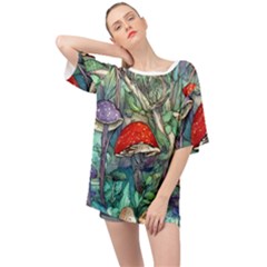Necromancy Mushroom Oversized Chiffon Top by GardenOfOphir