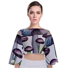 Necromancy Charm Tie Back Butterfly Sleeve Chiffon Top by GardenOfOphir