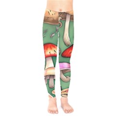 Glamour Mushroom For Enchantment And Bewitchment Kids  Classic Winter Leggings by GardenOfOphir