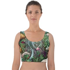 Craft Mushroom Velvet Crop Top by GardenOfOphir